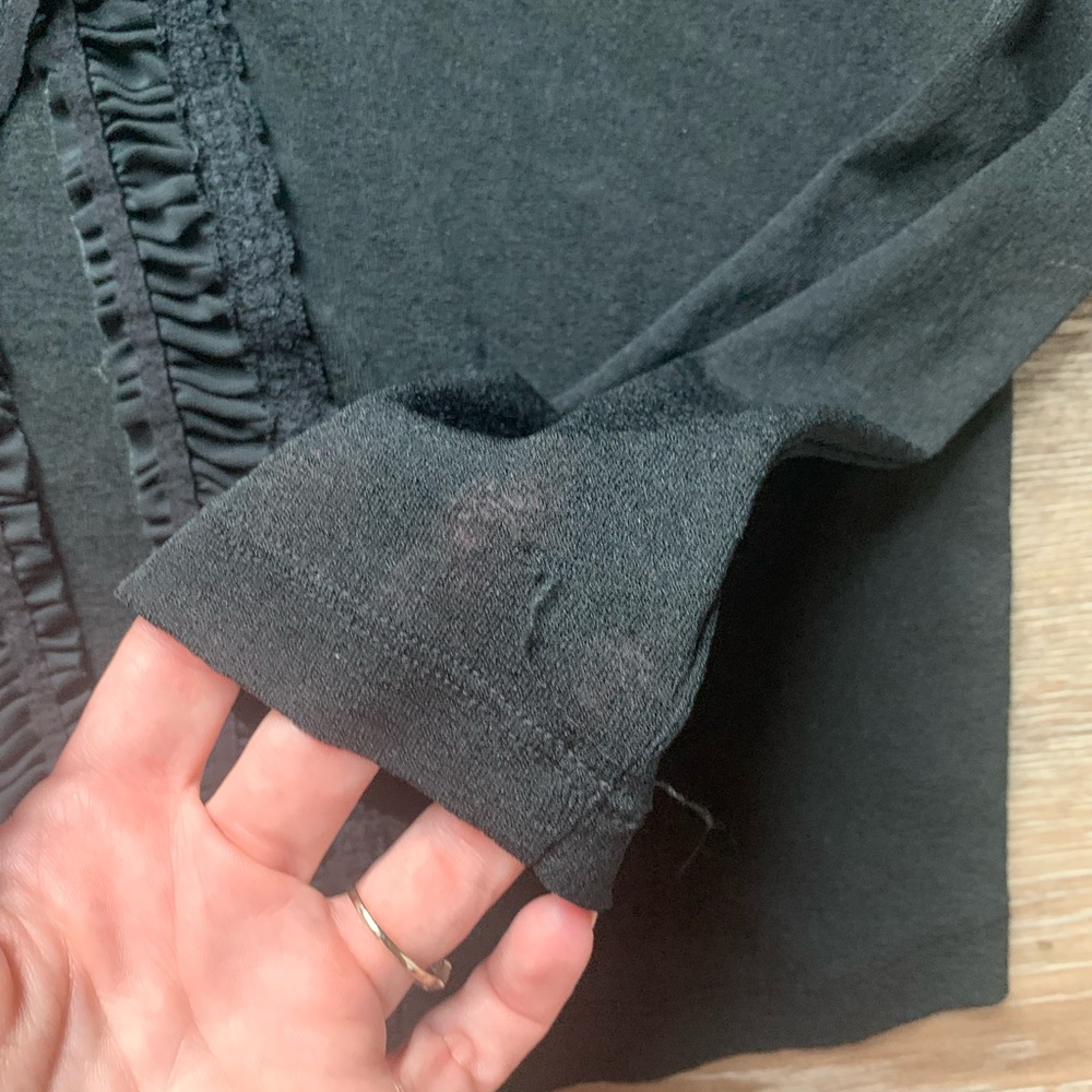 Express Black Ruffled Cardigan M - Picture 4 of 6